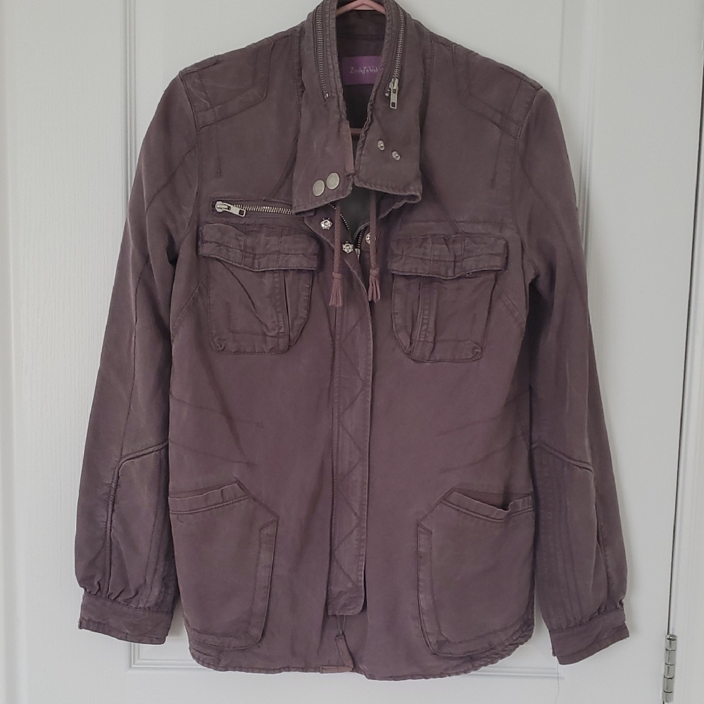 Zadig & Voltaire Purple Cotton Jacket Relaxed Fit- Oversized